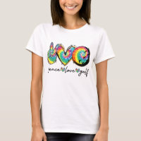 Peace Love Golf Funny Tie Dye Golf Amantes