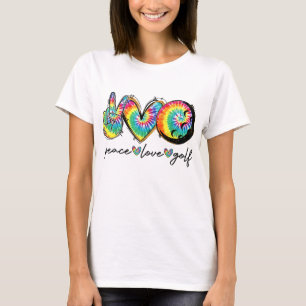 Camiseta Peace Love Golf Funny Tie Dye Golf Amantes
