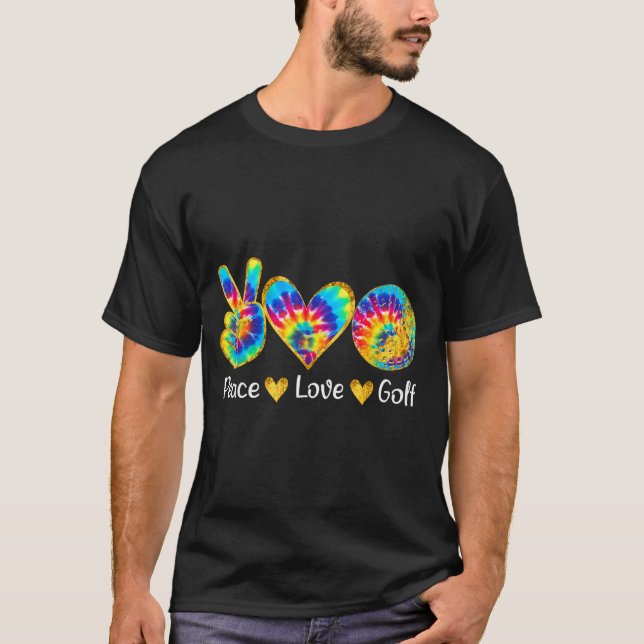 Camiseta Peace Love Golf Funny Tie Dye Golf Lovers  (Anverso)