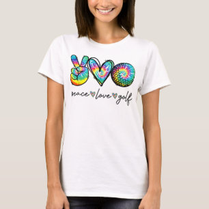 Camiseta Peace Love Golf Tie Dye Cute Golf Amantes