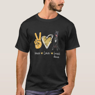 Camiseta Peace Love Great Dane Dog Lovers