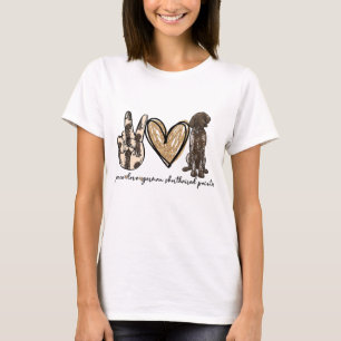 Camiseta Peace Love GSP German Shorthal Pointer Dog Love
