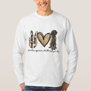 Camiseta Peace Love GSP German Shorthal Pointer Dog Love