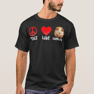 Camiseta Peace Love Guinea Pig Cavy Hamster Art Rodent