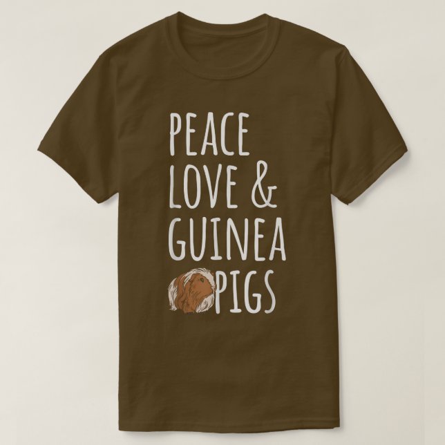 Camiseta Peace Love & Guinea Pigs  (Diseño del anverso)
