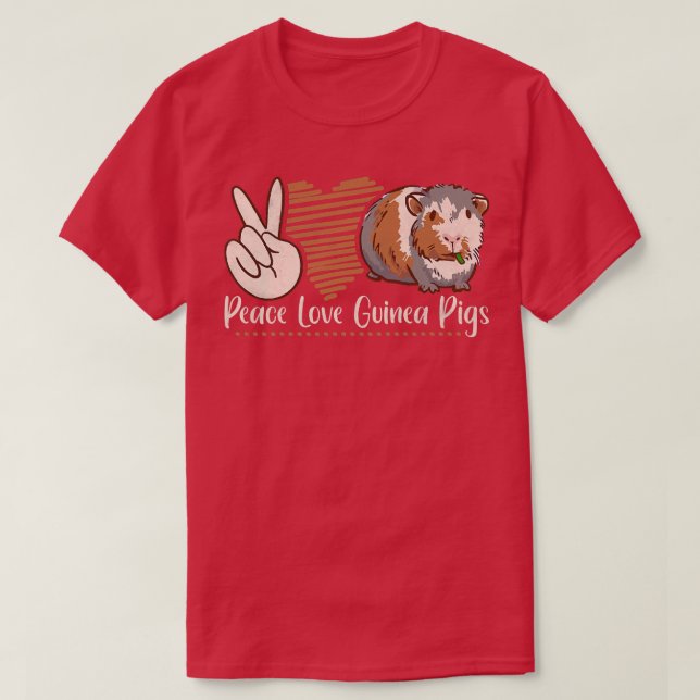 Camiseta Peace Love Guinea Pigs  (Diseño del anverso)