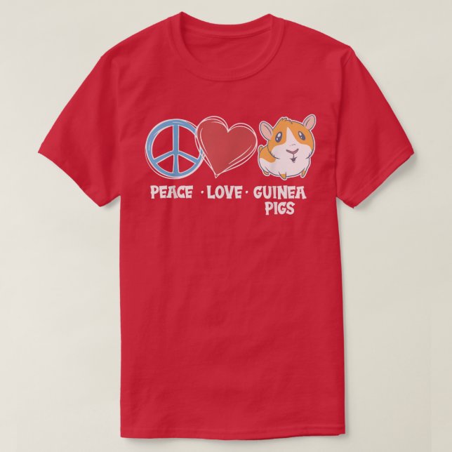 Camiseta Peace love guinea pigs77 (Diseño del anverso)