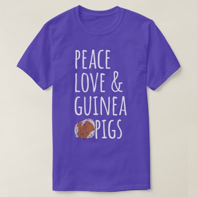 Camiseta Peace Love & Guinea Pigs  - 1  (Diseño del anverso)