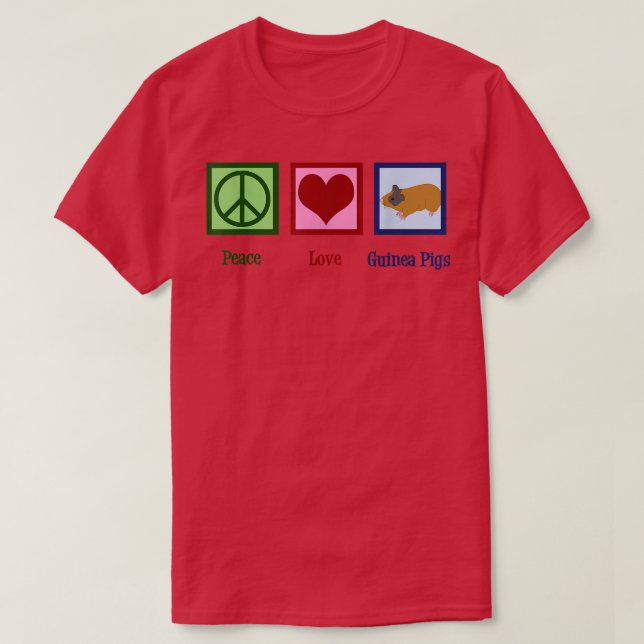 Camiseta Peace Love Guinea Pigs 79 (Diseño del anverso)