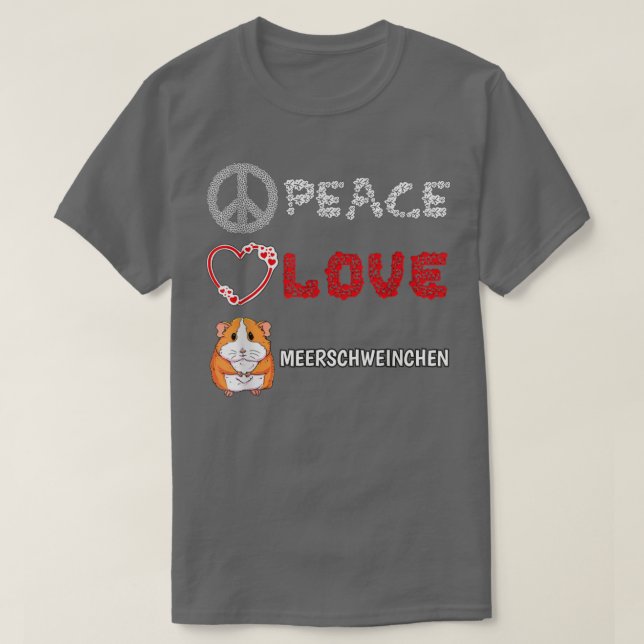 Camiseta Peace Love Guinea Pigs Gift  (Diseño del anverso)