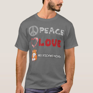 Camiseta Peace Love Guinea Pigs Gift 