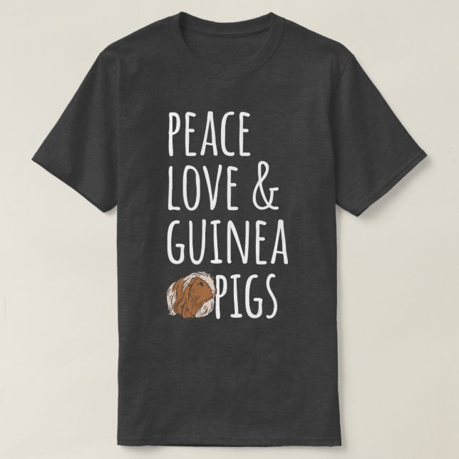 Camiseta Peace Love & Guinea Pigs Premium  (Diseño del anverso)