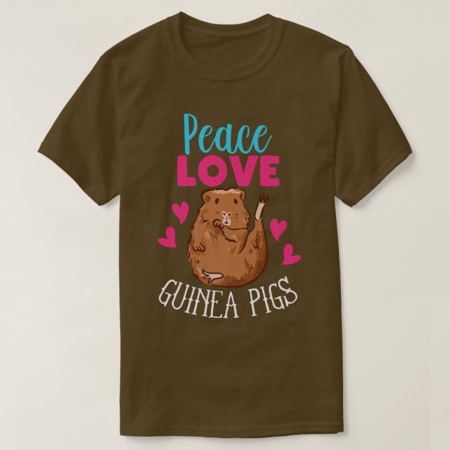 Camiseta Peace Love Guinea Pigs Premium (Diseño del anverso)