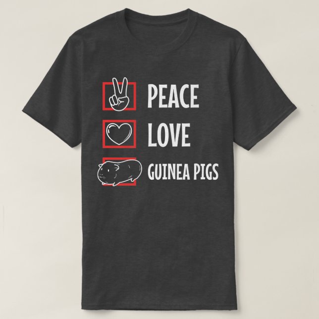 Camiseta Peace Love Guinea Pigs Premium 4319 (Diseño del anverso)
