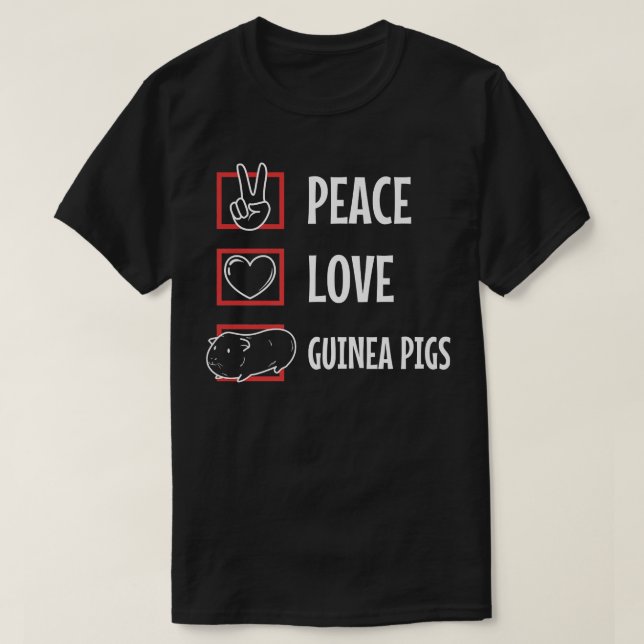 Camiseta Peace Love Guinea Pigs Premium 4323 (Diseño del anverso)