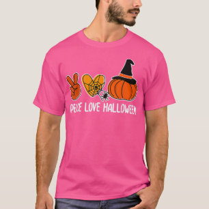 Camiseta Peace Love Halloween Lazy Halloween Costume Cool P