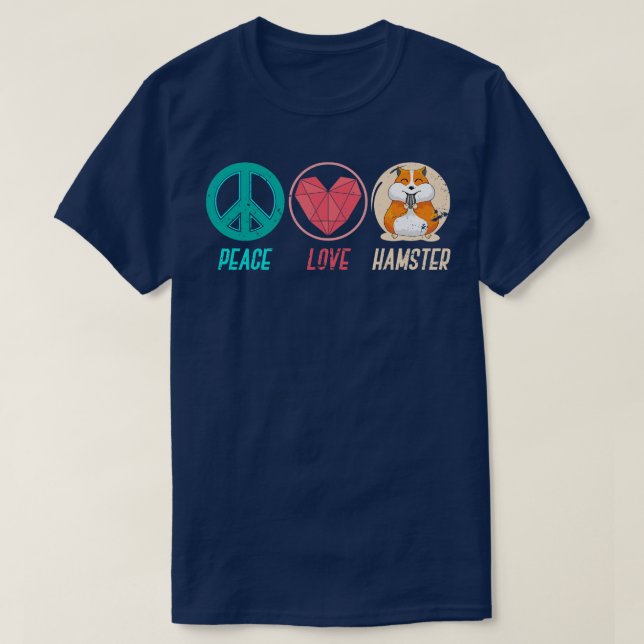 Camiseta Peace Love Hamster (Diseño del anverso)