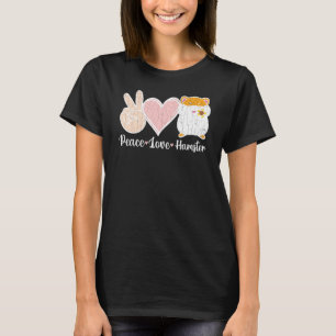 Camiseta Peace Love Hamster Hamsters Animal Mascota Graphic