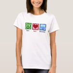 Camiseta Peace Love Hanukkah Menorah Cute Women's<br><div class="desc">Peace Love Hanukkah regalo de camisetas para mujeres a un amigo judío al que le gusta celebrar Chanukah. Una señal de paz de bonito,  corazón y una hermosa menorah.</div>
