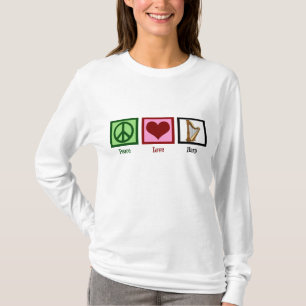 Camiseta Peace Love Harp