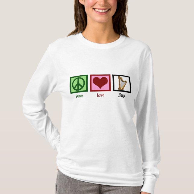 Camiseta Peace Love Harp (Anverso)