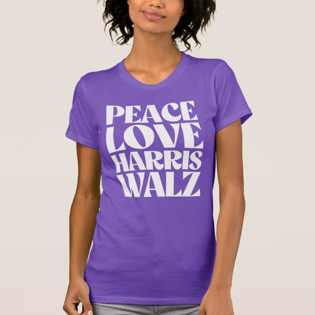 Camiseta Peace Love Harris Walz (Anverso)