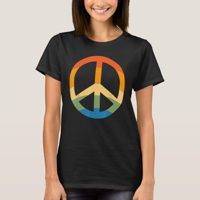 Camiseta Peace Love Hippie Costume Tie Dye 60s 70s (Anverso)