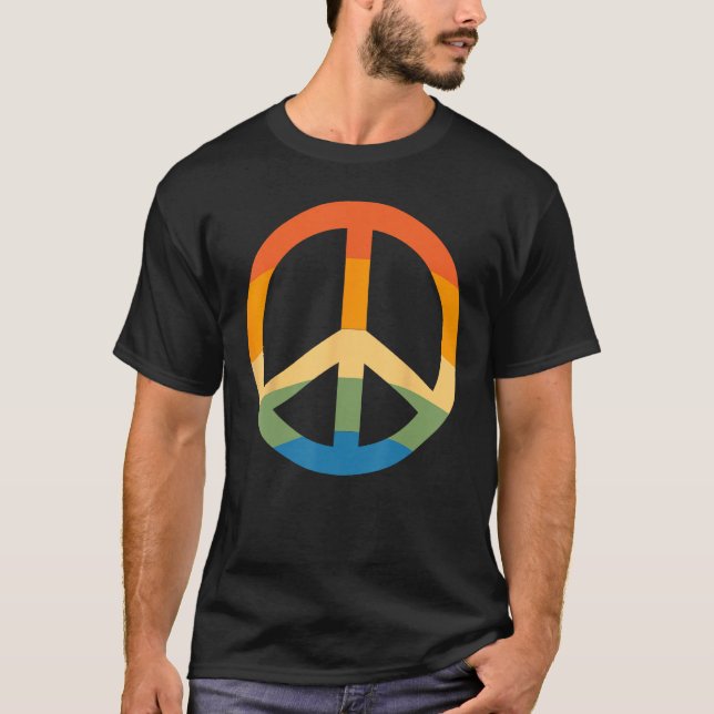 Camiseta Peace Love Hippie Costume Tie Dye 60s 70s (Anverso)