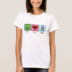 Camiseta Peace Love Hippos Cute Hippo