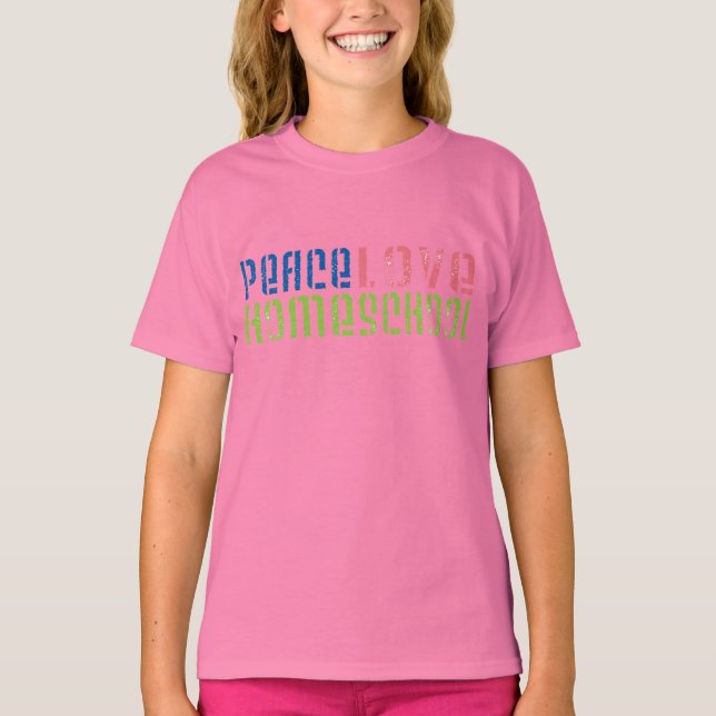 Camiseta Peace Love Homeschoe (Anverso)