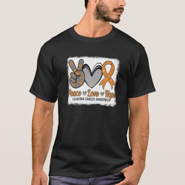 Camiseta Peace Love Hope Leukemia Awareness Month Warrior W (Anverso)