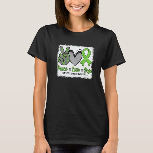 Camiseta Peace Love Hope Lymphoma Awareness Month Warrior W (Anverso)