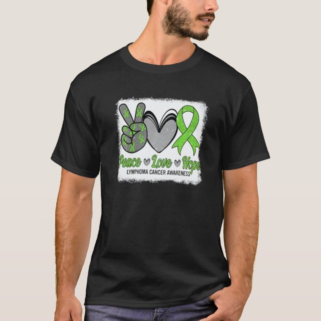 Camiseta Peace Love Hope Lymphoma Awareness Month Warrior W (Anverso)