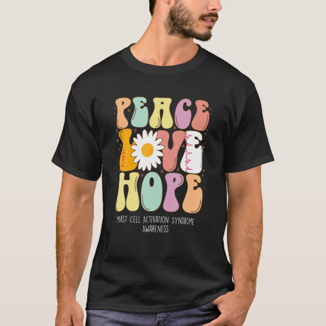 Camiseta Peace Love Hope Mast Cell Activation Syndrome MCAS (Anverso)