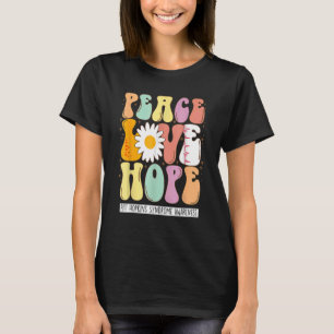 Camiseta Peace Love Hope Pitt Hopkins Síndrome PHS Awares