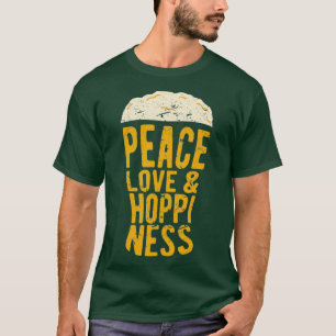 Camiseta Peace Love Hoppiness Craft Beer IPA