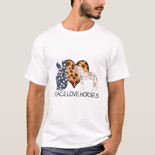 Camiseta Peace Love Horses Horse Lover