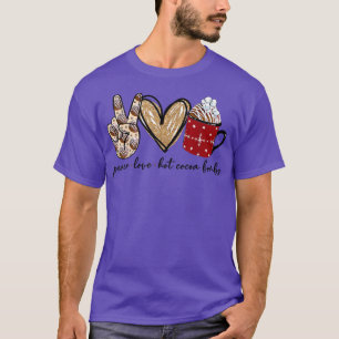 Camiseta Peace Love Hot Cocoa Bombs Merry Christmas Family 