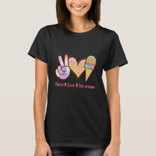Camiseta Peace Love Ice crema en verano Fruit Berry Ice cr