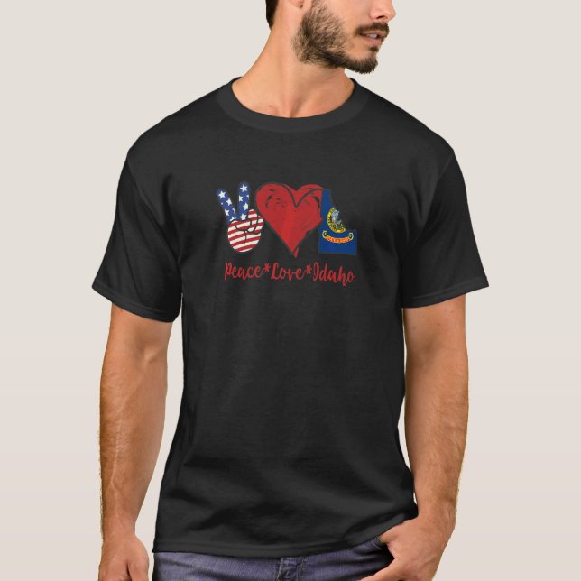 Camiseta Peace Love Idaho (Anverso)