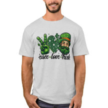 🍀 Peace Love Irish T-Shirt - Celebrar el orgullo 