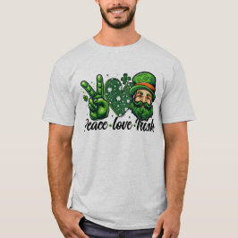 Camiseta 🍀 Peace Love Irish T-Shirt - Celebrar el orgullo 