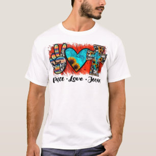 Camiseta Peace Love Jesus Funny Christian, Love Like Jesus