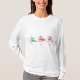 Camiseta Peace Love Joy Holidays Tree Women's long-sleeve