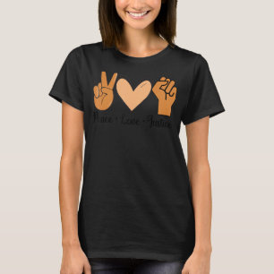 Camiseta Peace Love Justice Melanin Black History Month Vin