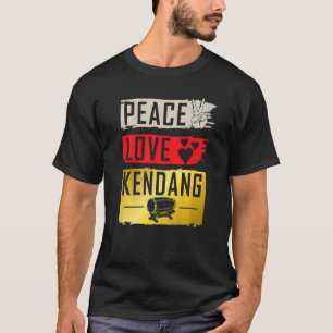 Camiseta Peace Love Kendang Instrumento musical Kendang Pla