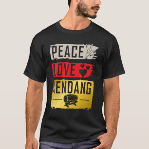 Camiseta Peace Love Kendang Instrumento musical Kendang Pla
