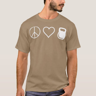 Camiseta Peace Love Kettlebells Funny Cute Workout