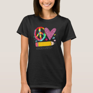 Camiseta Peace Love Kindergarten De Vuelta Al Equipo Escola