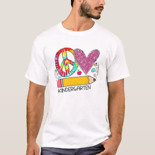 Camiseta Peace Love Kindergarten De Vuelta Al Equipo Escola
